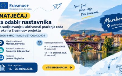 NATJEČAJ za odabir nastavnika za sudjelovanje u aktivnosti praćenja rada u okviru Erasmus+ projekta 2026-1-HR01-KA121-VET-000430974